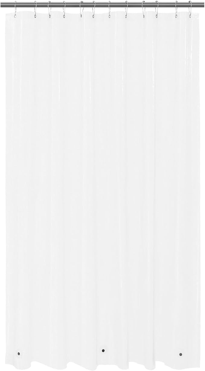Mrs Awesome Extra Long Clear Shower Curtain Liner with 3 Magnets, 72x108 Premium Flexible Sturdy Plastic Shower Curtain for Bathroom Lightweight, Waterproof, Clear