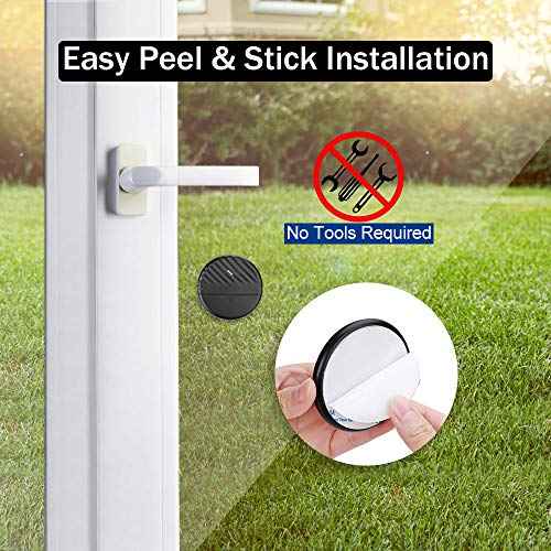 WSDCAM Ultra-Slim Glass Break Detector - 125dB Alarm, Vibration Sensor for Home Security - 4 Pack - Black