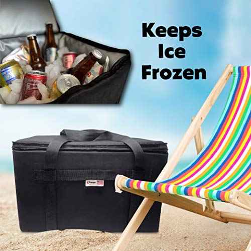 Sterno Trunk Buddy Insulated Leak Proof Organizer, Hot and Cold Food Bag for Groceries, Beverages and More, Black Cloth Exterior with Vinyl Liner, 13¡±L x 22¡±W x 14¡±H