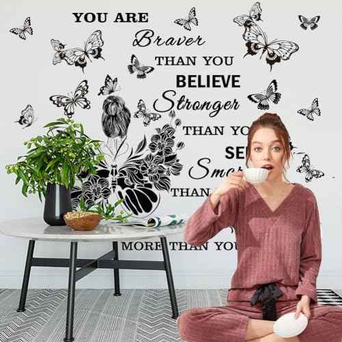 Inspirational Wall Decals You are Quote Wall Stickers Peel and Stick Wall Decor Motivational Saying Positive Wall Sticker for Girls Living Room Nursery Playroom Bedroom Daycare Decor