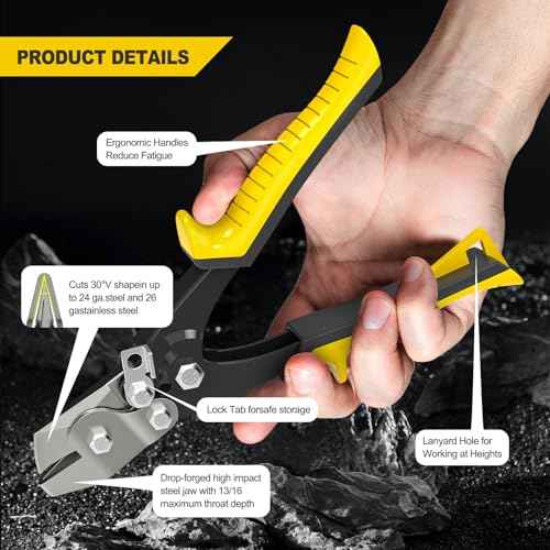 Sheet Metal Hand Notcher£¬Duct Notcher Tool£¬Sheet Metal Tools£¬Sheet Metal Notcher£¬HVAC Tool V Notcher for Ductwork and Sheet Metal, Cuts 30-Degree V Notch,Efficient and Precise