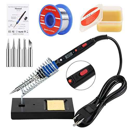 Soldering Iron Kit, 80W 110V LCD Digital Welding Tools, 356-896¢µ(180-480¡É), Portable Adjustable Temperature Solder Irons, for Metal, Jewelry, Electric Repairing, DIY