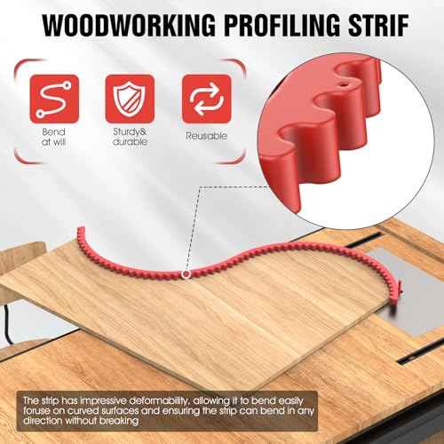 Pisman Router Edge Guide & Template Kit - 78" Plastic Woodworking Profiling Strip for Precision Trimming | Fits Bosch/Dewalt/Makita Routers | DIY Furniture, Cabinet & Table Edge Molding (Red)