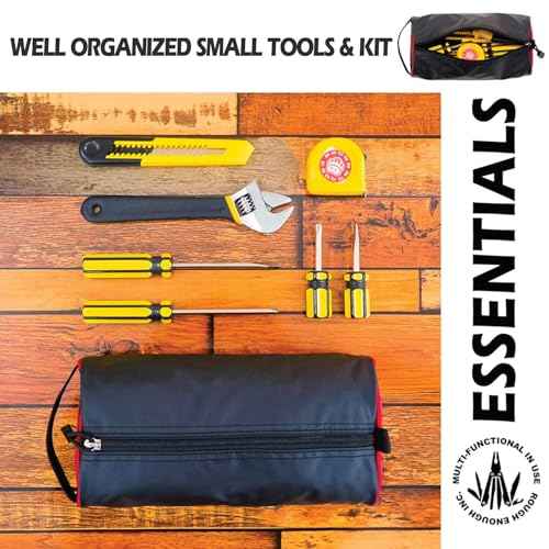 Rough Enough Small Tool Bag Pouch with YKK Zipper Compact Portable Tool Organizer for Motorcycle, Travel, DIY and Tools Storage