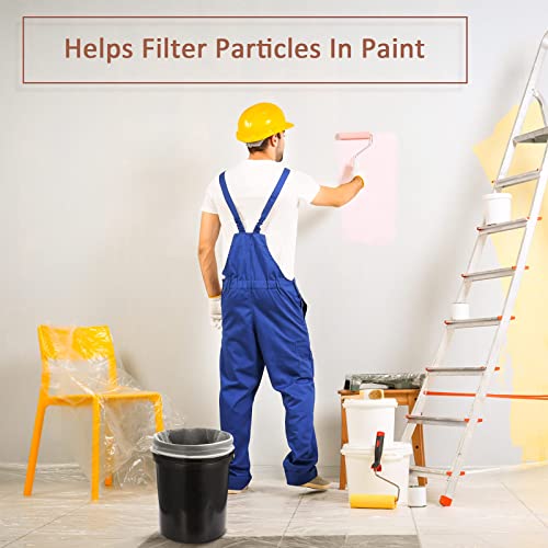 Patelai 10 Pcs 5 Gallon Paint Strainer Bags Regular Fine Mesh/Elastic Top Bag Strainers for Use with Paint Sprayers (White)