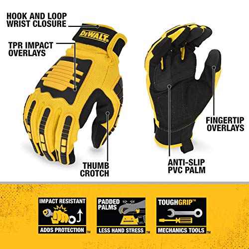 DEWALT DPG781 Performance Mechanic Work Glove with TPR Impact Protection and Anti-Slip Grip - Large (1 Pair)