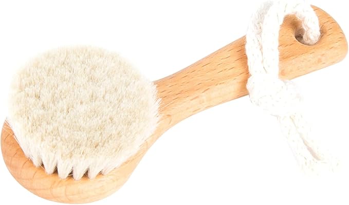 SHASH Since 1869 Hand Made in Germany - Sustainable Exfoliating Face Brush, Scrub Cleansing Brush, Exfoliates Skin to Help Reduce Flaking, Supports Glowing Complexion (Medium Horse Hair Bristle)