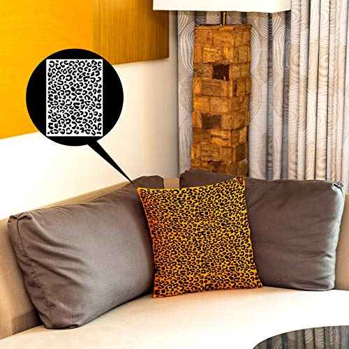 Zonon 4 Pieces Leopard Skin Stencil Reusable Cheetah Paint Stencil Template for Scrapbooking Fabric Drawing Tracing DIY Cake Furniture Wallpaper Floor Decor(8.3 x 11.7 Inch)