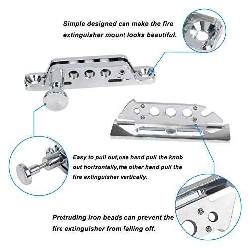 Quick Release Roll Bar Fire Extinguisher Mount Holder Bracket Compatible with for Jeep Wrangler Gladiator Ford Bronco UTV Polaris RZR Ranger Can-Am Maverick ATV Fire Extinguisher Mount