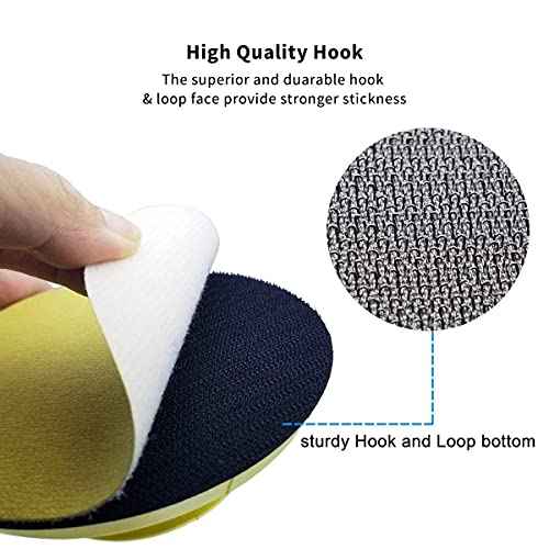 VIBRATITE 5 Inch Hook and Loop Round & Mouse Hand Sanding Block, Ideal for Woodworking, Furniture Restoration, Home and Automotive Body,Sanding Pad Hook Backing Plate for Sanders or Polishers,2PCS