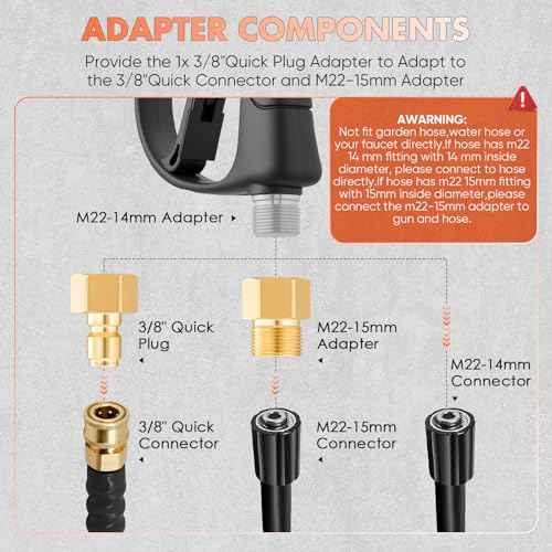 Foam Cannon Dual Connector Accessory,Pressure Washer Gun with Foam Cannon,1/4 Inch Quick Connector with 5 Power Washer Sprayer Nozzles,for Car Washing and Cleaning
