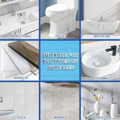 Tub and Tile Paint, White Touch Up Paint Pen for Bathtub, Repairs Countertops, Sinks, and Appliances, Porcelain Paint for Any Scratches Spots on Ceramic, Enamel, 1.5 fl Oz