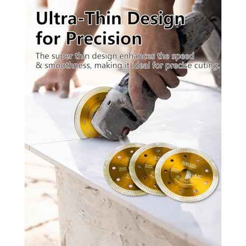 Diamond Saw Blades,Super Thin 4.5" Diamond Blade for Grinder, 2Pcs Tile Blade 4-1/2" for Chip-Free Cutting Porcelain Ceramic Granite Marble Tile.