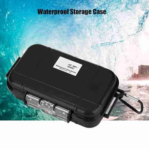 Small Waterproof Boxes of Plastic Case Shockproof Airtight Container Case Portable Airtight Carry Box Black Dry