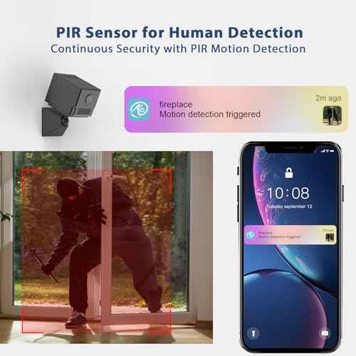 Mini Hidden Camera - Spy Camera WiFi 2K HD DV Night Vision Offline Video Recorder Wireless PIR Motion Detection 100 Days Standby Real-Time View Security Cam