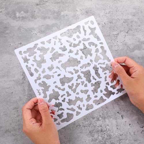 6 Pcs Knockdown Texture Spray Stencil Drywall Repair Tool 8 x 8 Inch Plastic Texture Stencil Drywall Tools Plaster Wall Panels for Wood Wall Profession DIY Supplies