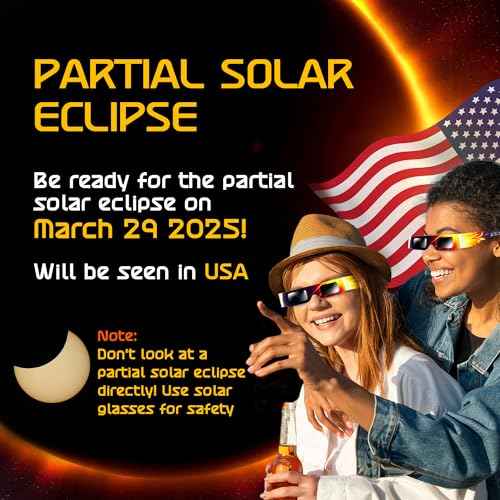 Solar Eclipse Glasses AAS Approved 2025 - [25 Pack] Trusted for Direct Solar Eclipse Viewing - ISO 12312-2 & CE Certified