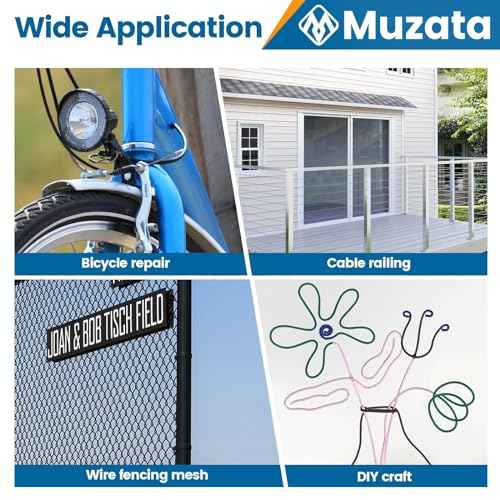 Muzata Cable Cutter Heavy Duty Stainless Steel Wire Rope Cutter Aircraft Up to 5/32" for Deck Stair Railing Thick Seal Metal Fence Bike Bicycle Brake M015, CT1