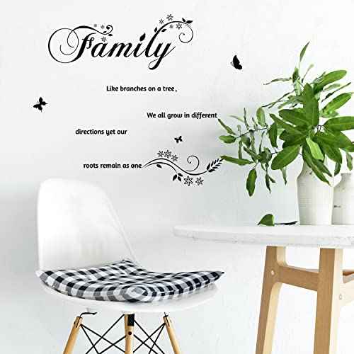 Family Like Branches on a Tree We All Grow in Different Directions Yet Our Roots Remain As One Wall Sticker Removable Home Decor Art Stickers (Family New)