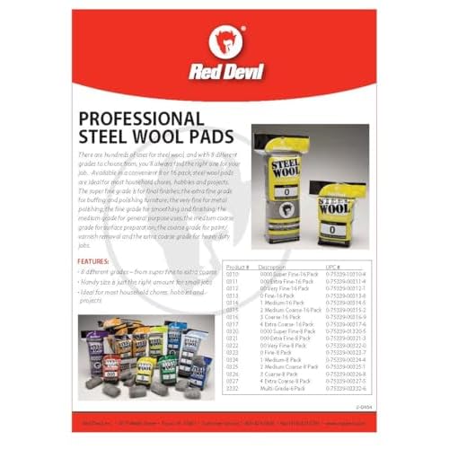 Red Devil 3332 Steel Wool Multi Grade (Pack of 6)