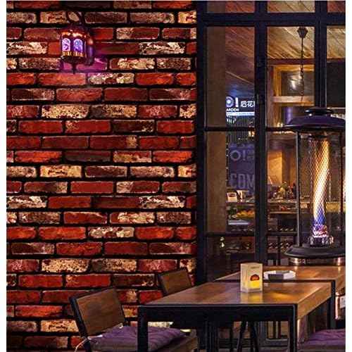 MelunMer Red Brick Peel and Stick Wallpaper 17.7¡±¡¿118¡± Self Adhesive Removable Wallpaper Red Faux Brick Contact Paper Waterproof Decorative Easily to Install Contact Paper for Kitchen Backsplash