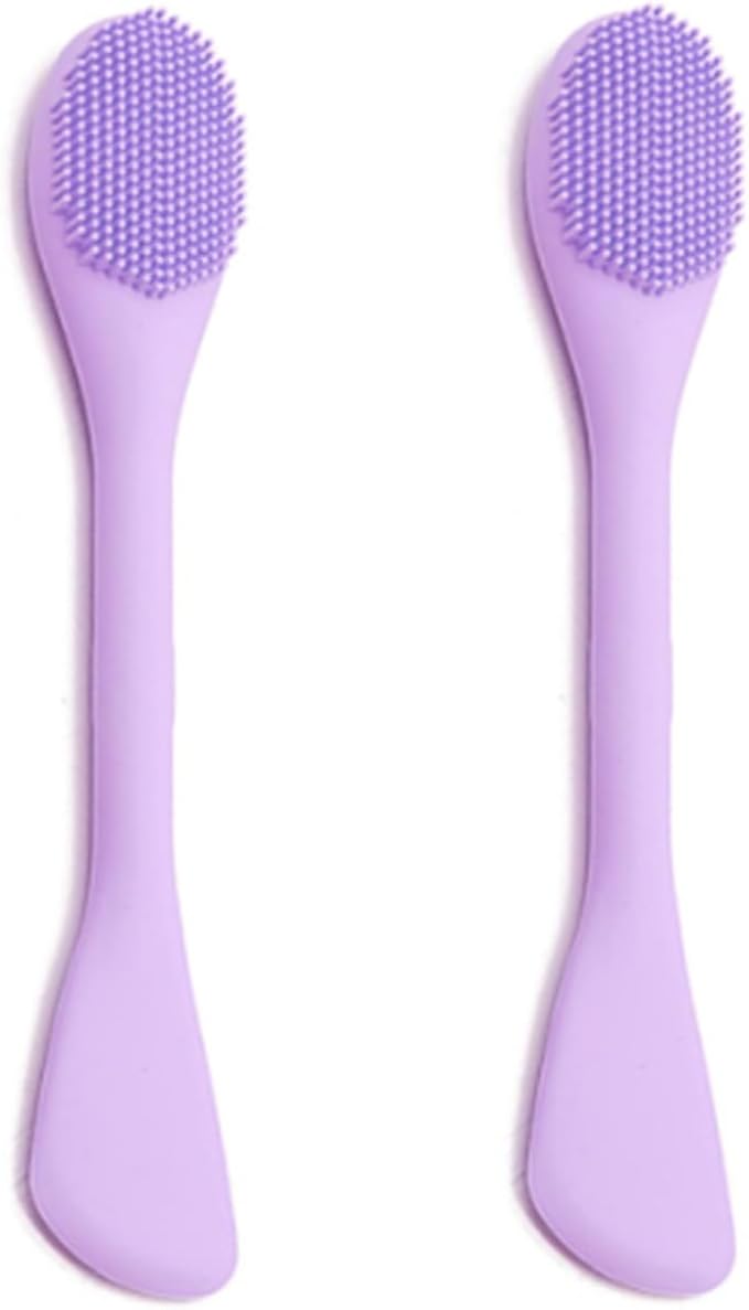 Silicone Cleansing Brush 2pcs(Purple),Mask Applicator and Skincare for Pore CleansingÃ¯Â¼ÂExfoliating Face Scrubber,Makeup Removal Brush