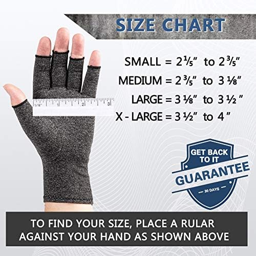 2 Pairs Arthritis Compression Gloves for Women Men, Fingerless Breathable & Moisture Wicking Compression Gloves for Relieving Carpal Tunnel Aches, Rheumatoid Pains, Joint Swell