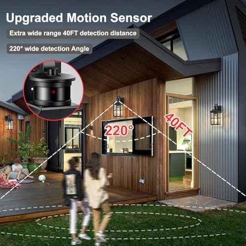 Porch Lights Outdoor 2 Pack,Motion Sensor Exterior Light Fixture with Dusk to Dawn Outdoor Wall Lights Modern Sconce Lights for House Patio Front Door Garage