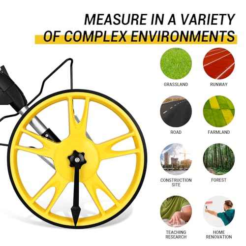 Measuring Wheel: DEKOPRO 4V Digital Measuring Wheel in Feet, 12.5 Inch 99,999Ft/ 99,999M Digital Display Folding Wheel Measurement Roller with Storage Bag