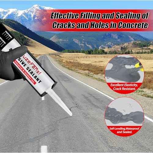 6 Pack Concrete Crack Filler, Self-Leveling Cement Crack Filler Waterproof Silicone Sealant, Flexible Magic Crack Repair for Concrete, 10.1 fl. oz,Gray