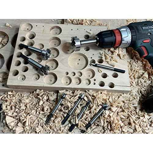 Forstner Bit Set 8Pcs Hex Shank, Wood Drill Bits Set with Multi Sided Shank