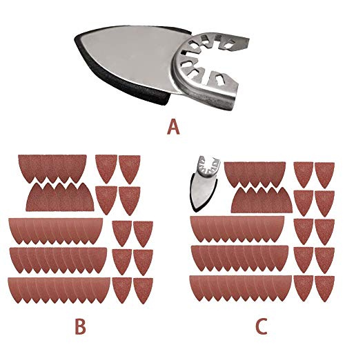Finger Sanding Sheets Sand Disc Kit, Oscillating Saw Sanding Kit Triangle Sanding Pad, Universal Polishing Finger Sandpaper Set