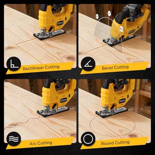 Jig Saw with Dw 20v Battery,Cordless Jigsaw with 7 Speed Variable ??Up to 3200RPM, LED Light, 45¡Æ Bevel Cuts,3 Orbital Settings for Straight/Curve/Bevel/Circle Cutting(Battery Not Included)