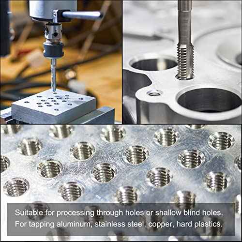 uxcell Thread Milling Taps, 1/4-20 UNC High Speed Steel (HSS) 3 Straight Flutes Machine Screw Thread Threading Tap, 4" Length (Extra Long)