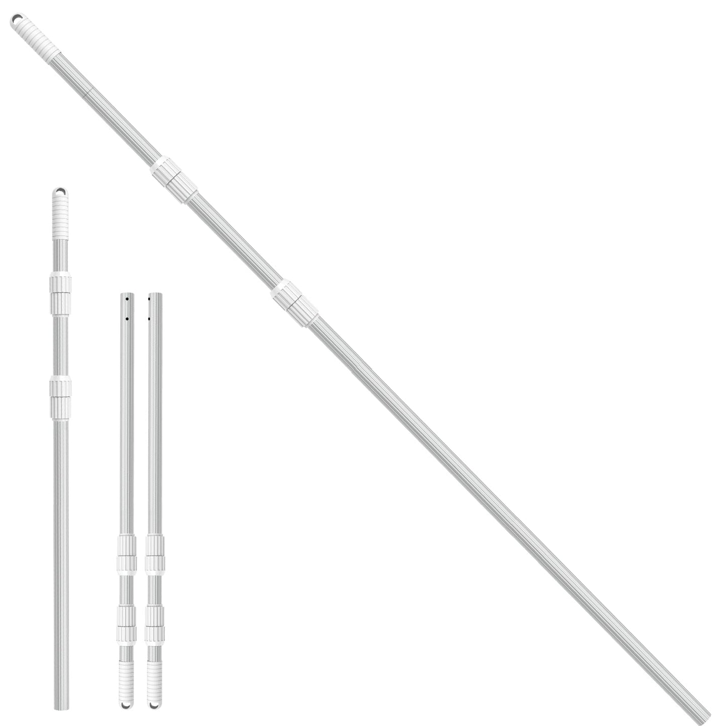 YEECHUN Professional 16.5 Foot Swimming Pool Pole Telescopic Heavy Duty Aluminum, Adjustable Length 6.5 to 16.5 Feet, Universal Pole for Skimmer Net Rake, Hooks, Vacuum Heads and Brushes