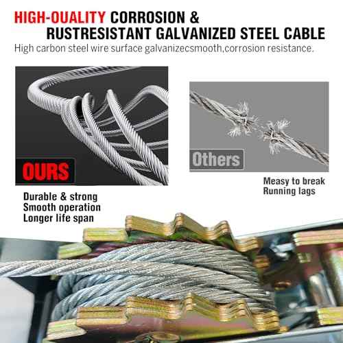Come Along Winch - 11000 lbs/5T Pulling Capacity,12ft Steel Cable,3 Hooks,Dual Gear Power Puller,Automotive Hoist Cable Puller for Vehicle Rescue,Construction,and Farm