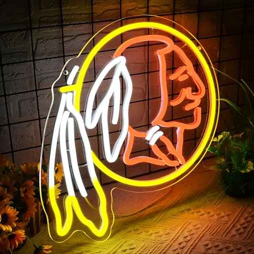 Football Neon Sign for Wall Decor Rugby Team Neon Light Football Fans Neon Sign for Man Cave Dormitory Bar Club Birthday Gifts for Rugby Fans USB Powered(ZKXD325)