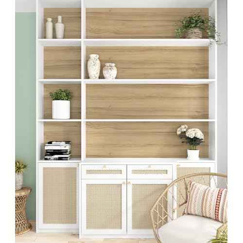 Wallderfu Light Brown Wood Wallpaper Waterproof Wood Grain Contact Paper for Countertops Removable Vintage Stick on Wallpaper for Kitchen Bathroom Wood Countertop Cabinets Liner Desk Wall 15.75"x78"
