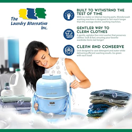 WonderWash Portable Washing Machine for Apartment & Tiny Spaces - Manual Hand Clothes Washer with Retro Design - Clean Laundry Anywhere with Our Countertop, Non-Electric, Small Washer - Yellow