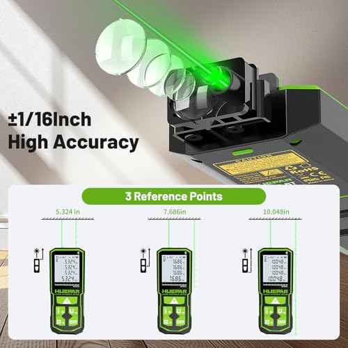 200ft Laser Measuing Tool with Bluetooth APP, Huepar Rechargeable Green Beam Laser Distance Meter ¡¾1/16" High Accuracy, Multiple Measurement Modes, IP54 Durable for Home & Construction