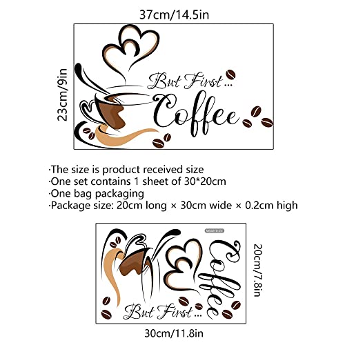 Creative Coffee Cup Pattern Wall Stickers Cafe Living Room Decor Cabinet Art English Home Decoration Self-Adhesive Wallpaper