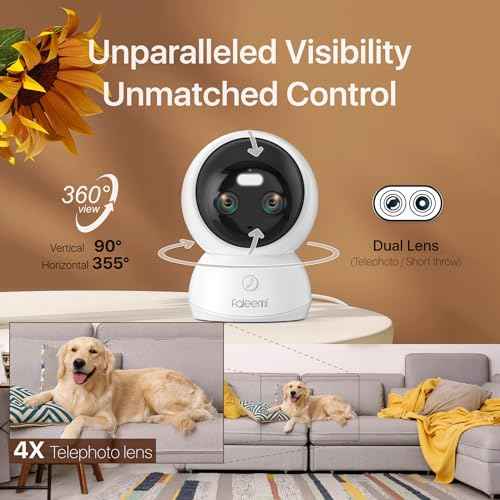 Dual Lens 2.4/5GHz WiFi Security Camera, 360¡Æ PTZ 2K Indoor Nanny Cams with Phone App, 2-Way Audio, Motion Tracking, Night Vision, for Pet/Dog/Baby Monitor/Elder/Home Security, Local Storage