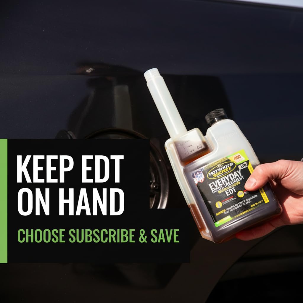 Hot Shot’s Secret Everyday Diesel Treatment EDT 16 oz Squeeze – Treats 400 Gallons – 6-in-1 Diesel Fuel Additive, Injector and Fuel System Cleaner, Boosts Cetane
