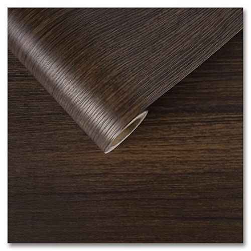 CRE8TIVE Dark Brown Wood Contact Paper Distressed Wood Look Wallpaper Peel and Stick Countertops Waterproof Brown Contact Paper Self Adhesive Textured Wallpaper Vinyl Wrap for Bedroom Kitchen 12"x80"
