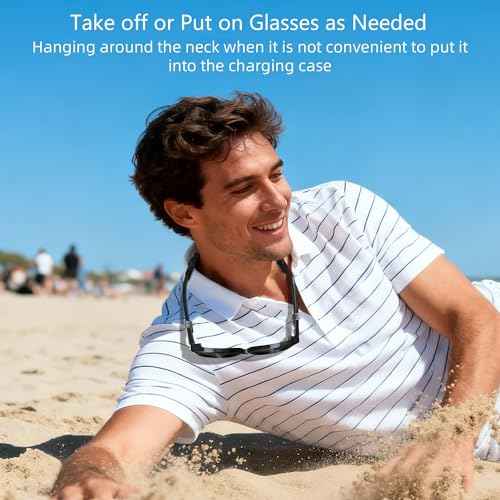 HiBloks Accessories for Ray-Ban Meta Glasses, Including 2 Clear Safty Side Shields and 1 Eyeglass No Tail Strap Adjustable Sunglasses Lanyard String Chain Anti-Slip Set for Wayfarer/Skyler/Headliner