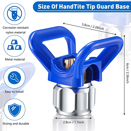 3 Pieces Spray Tips Airless Paint Spray Gun Sprayer Tip Guard Nozzle Seat Replacement for Airless Spray Paint Tip Nozzle Blue Airless Spray Paint Nozzle and Guard for Sprayer