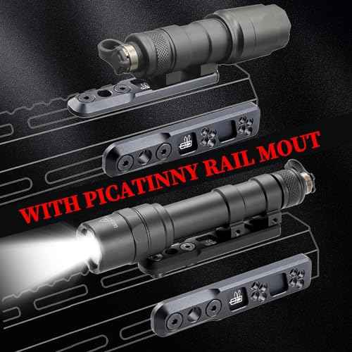 Tactical Flashlight 1000 Lumens with Remote Pressure Switch and M-Mount, Picatinny Mount (600)