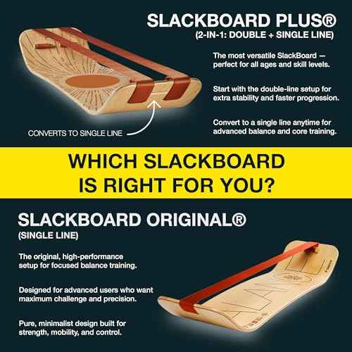 GIBBON SlackBoard - GiBoard Balance Board Kids & Adults - Slackline Balance Trainer - Slack Board Core Workout Equipment Home Gym Training - Standing Desk Exercise - Yoga, Agility, Pilates & More