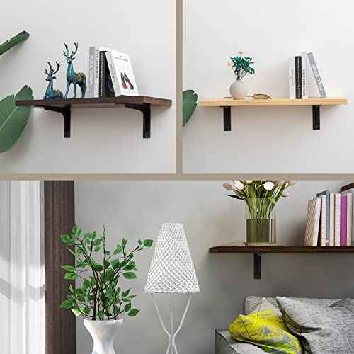 12inch x 7inch shelf brackets,L Shelf Brackets, die-cast formation, vertical Angle, premium alloy metal heavy duty shelf bracket, high strength Mounting Hardware Included, Corner Brace Joint,pack of 4
