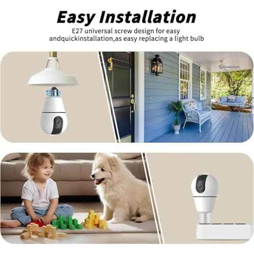 Light Bulb Security Camera,2.4G/5GHz WiFi 2K Security Cameras Wireless Outdoor Indoor,Bulb Cameras for Home Security,AI Smart Detection,911Emergency,US Based Cloud,2 Way Talk,Color Night Vision 2Pack